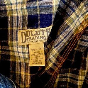 Duluth trading Company flannel lined blue jeans
